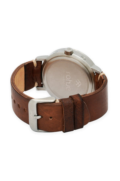 Adventurister White tummalla poronnahkarannekkeella #strap_dark-brown-reindeer-leather